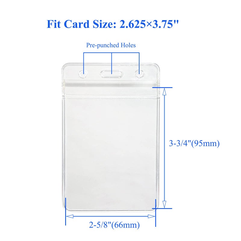 HOSL 50 Pcs Clear Plastic Vertical Name Tag Badge ID Card Holder - Image 3